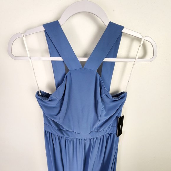 NWT Lulus Air Of Romance Blue Gown Maxi Dress Size Medium - Picture 8 of 13